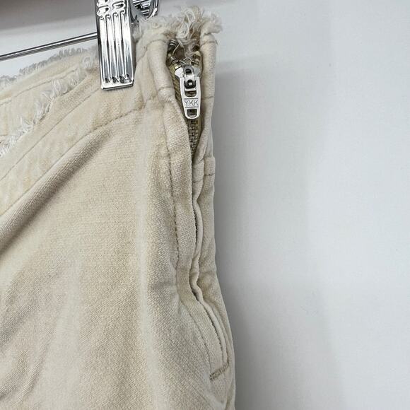 Anthropologie BDG Ruched V Front Flare Cream Suede Jeans Women's 30 90s Y2K - Picture 6 of 14